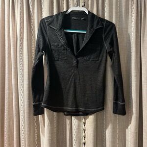 Prana Dark Gray Button Down Women's Shirt